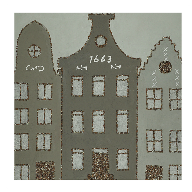 Canvas schilderij Mondiart 'Herengracht'
