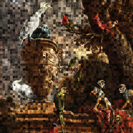 Wandkleed 'De Menagerie, d'Hondecoeter' pixels