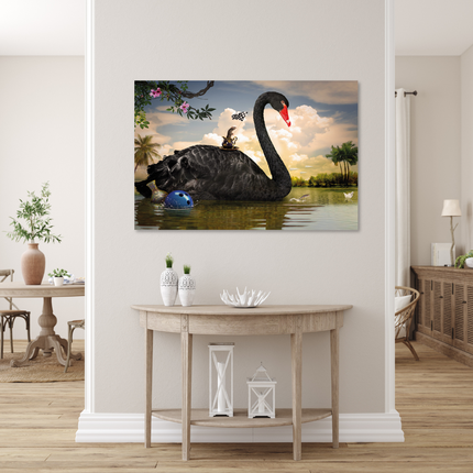 Aluart schilderij 'Zwarte Zwaan'
