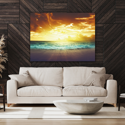 Aluart Schilderij Mondiart 'De zonsondergang'