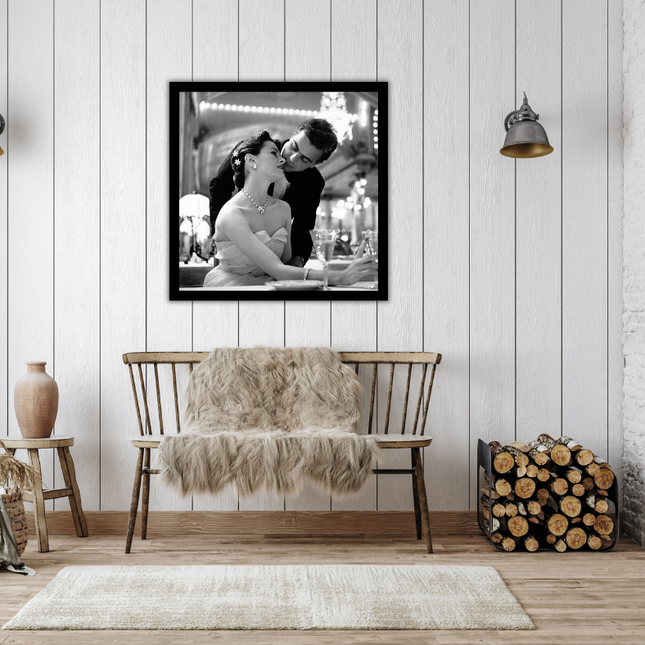 Ingelijste poster 'Georgia Hamilton with man'