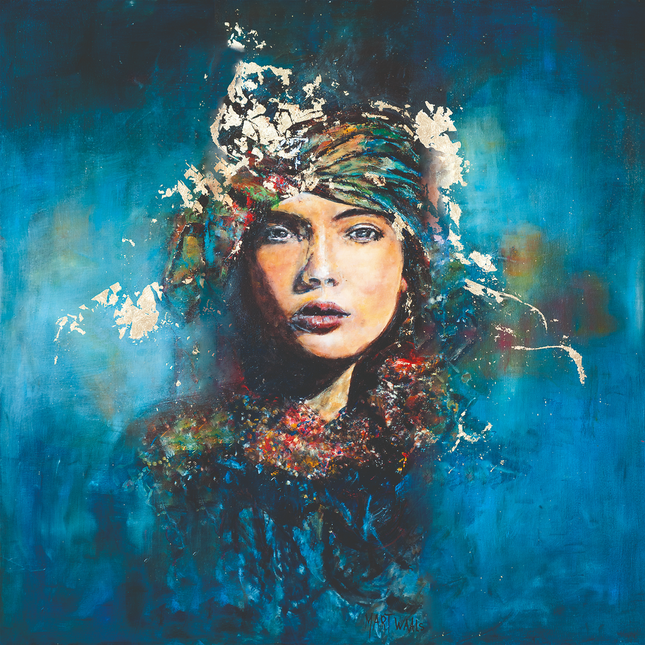 Aluart schilderij 'Mysterious Blue Woman'