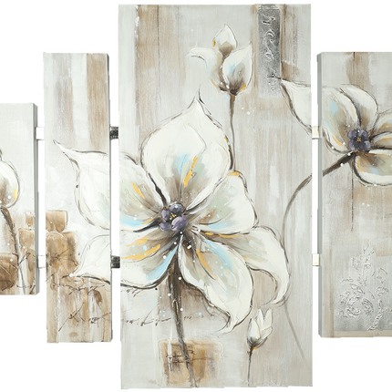 Canvas 'Witte bloemen'