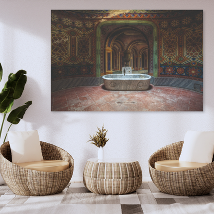 Aluart schilderij 'Badkamer in verlaten kasteel 2.0'