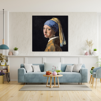 Aluart schilderij 'Lollipop Girl Vermeer'
