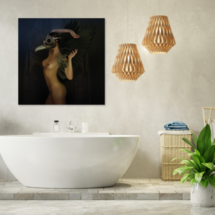 Aluart schilderij 'Vrouw met masker'