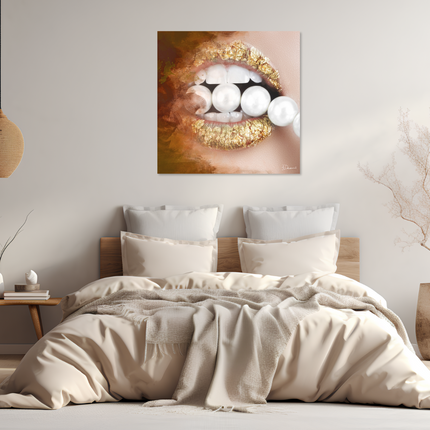 Aluart schilderij 'Golden Kiss'
