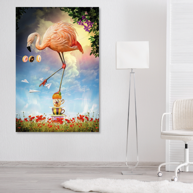 Aluart schilderij 'Dancing Flamingo'