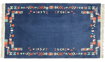 Vloerkleed 'Blauw met figuurtjes'