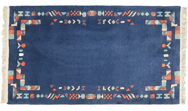 Vloerkleed 'Blauw met figuurtjes'