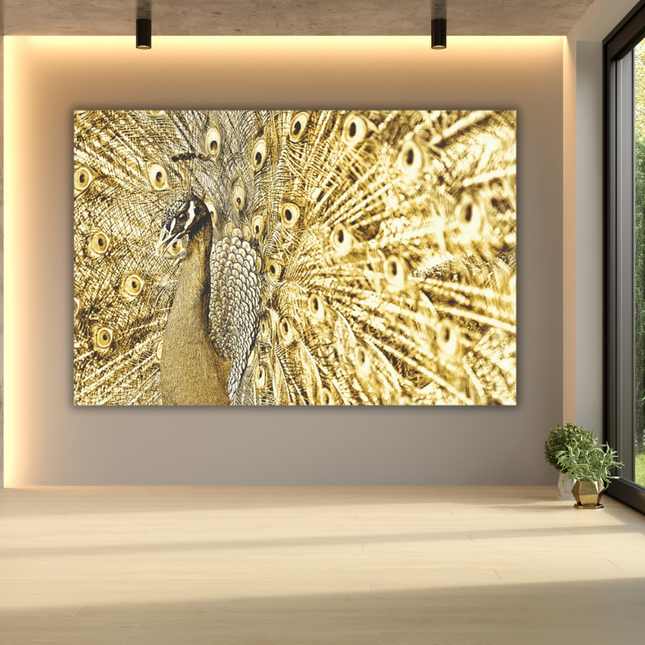 Aluart schilderij 'Gouden Pauw'
