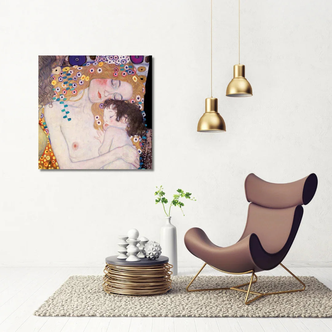 Canvas Schilderij Gustav Klimt Moeder en Kind - 60 x 80 cm Canvas Schilderij Gustav Klimt Moeder en Kind - 60 x 80 cm