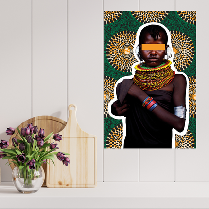 Aluart schilderij 'Turkana Girl glans'