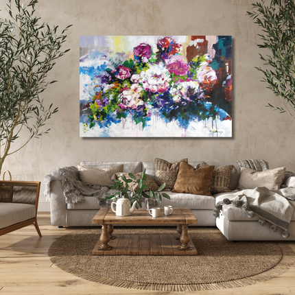 Aluart schilderij 'Kleurrijke bloemen'