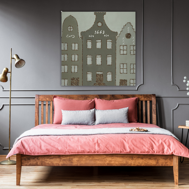 Canvas schilderij Mondiart 'Herengracht'