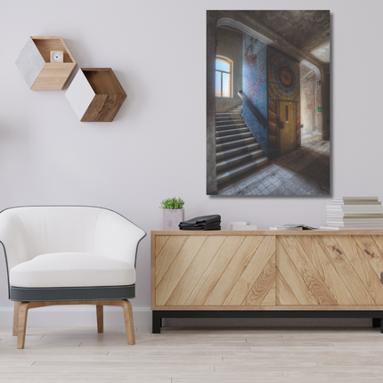 Aluart schilderij 'Kleurrijke liftschacht'