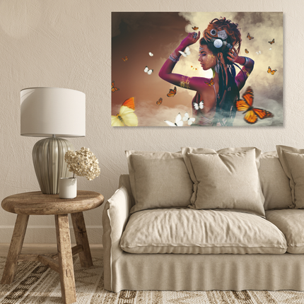 Aluart schilderij 'Woman with Butterflies'