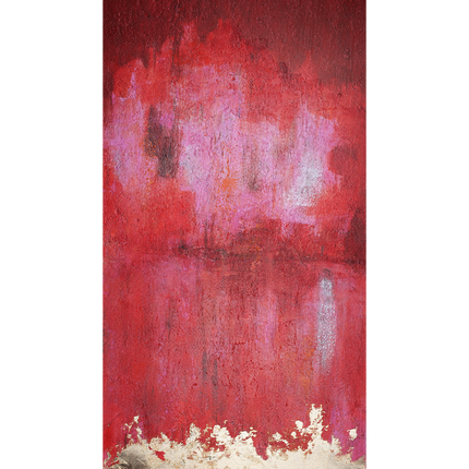 Canvas schilderij Mondiart 'Abstract rood met gouden details'