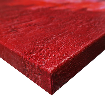 Canvas schilderij Mondiart 'Abstract rood met gouden details'