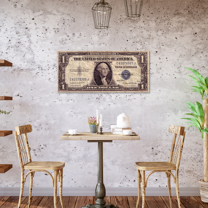 Aluart Schilderij 'One Dollar Silver Certificate'