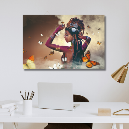Aluart schilderij 'Woman with Butterflies'