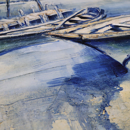 Canvas schilderij Mondiart 'Roeiboten'