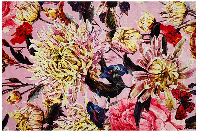 Mondiart vloerkleed 'Pink flowers'