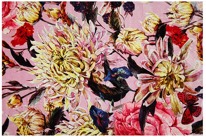 Vloerkleed 'Pink flowers'