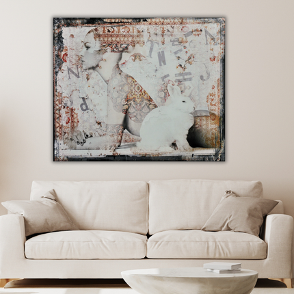 Leather dibond schilderij 'The Woman'