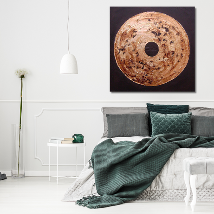 Aluart schilderij 'Bronzen munt'