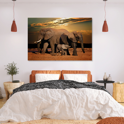 Aluart schilderij 'Elephant Family'
