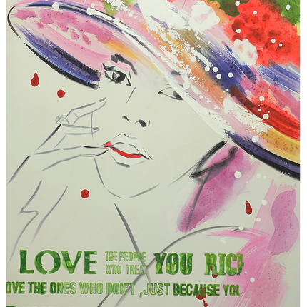 Canvas 'vrouw met hoed'