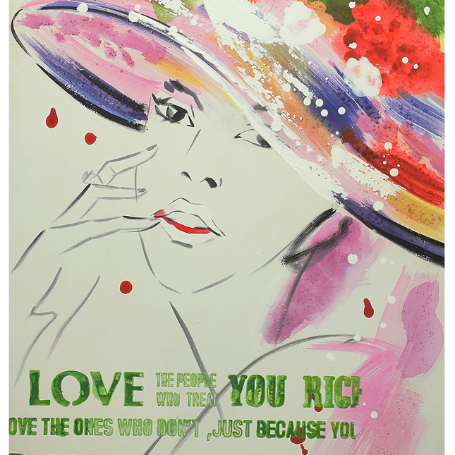 Canvas 'vrouw met hoed'