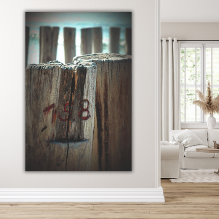Aluart schilderij 'De strandpalen'