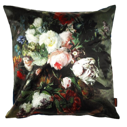 Sierkussen 'Stilleven bloemen blauw'