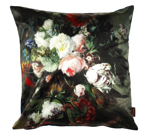 Sierkussen 'Stilleven bloemen blauw'