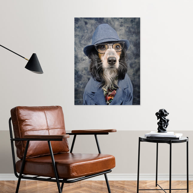 Glasschilderij 'The mysterie dog'