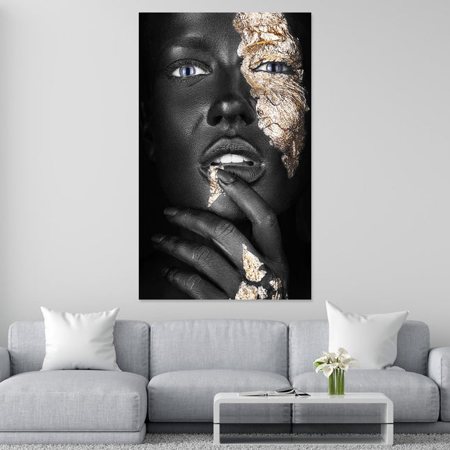 Aluart schilderij 'Golden Mystery Woman'