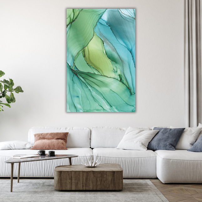 Aluart schilderij 'Turqoise Abstract'