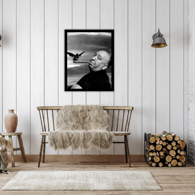 Ingelijste poster 'Philippe Halsman - Alfred Hitchcock