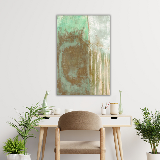 Aluart schilderij 'Abstracte pastel tinten