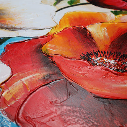 Canvas schilderij 'De klaprozen'