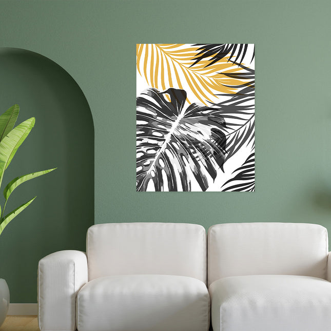Canvas schilderij 'Monstera Bladeren'