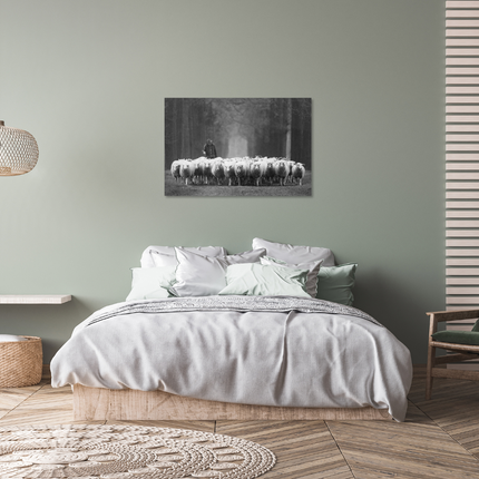 Aluart schilderij 'Kudde schapen met herder'