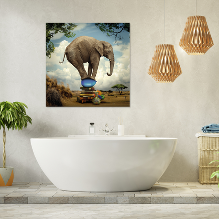 Aluart schilderij 'Balancing elephant'