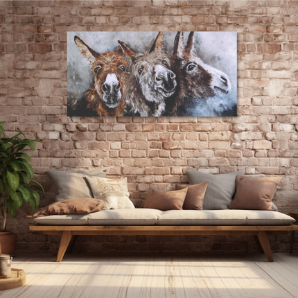 Aluart schilderij 'Pieternet de dominante  ezels'