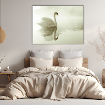 Mondiart Aluart schilderij 'Witte zwaan'