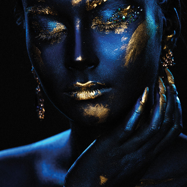 Aluart schilderij 'Blue Gold Creativity'