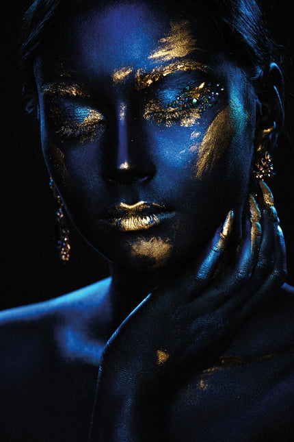 Schilderij 'Blue Gold Creativity'