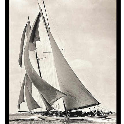 ingelijste poster 'The Schooner Half Moon at sail 1910'